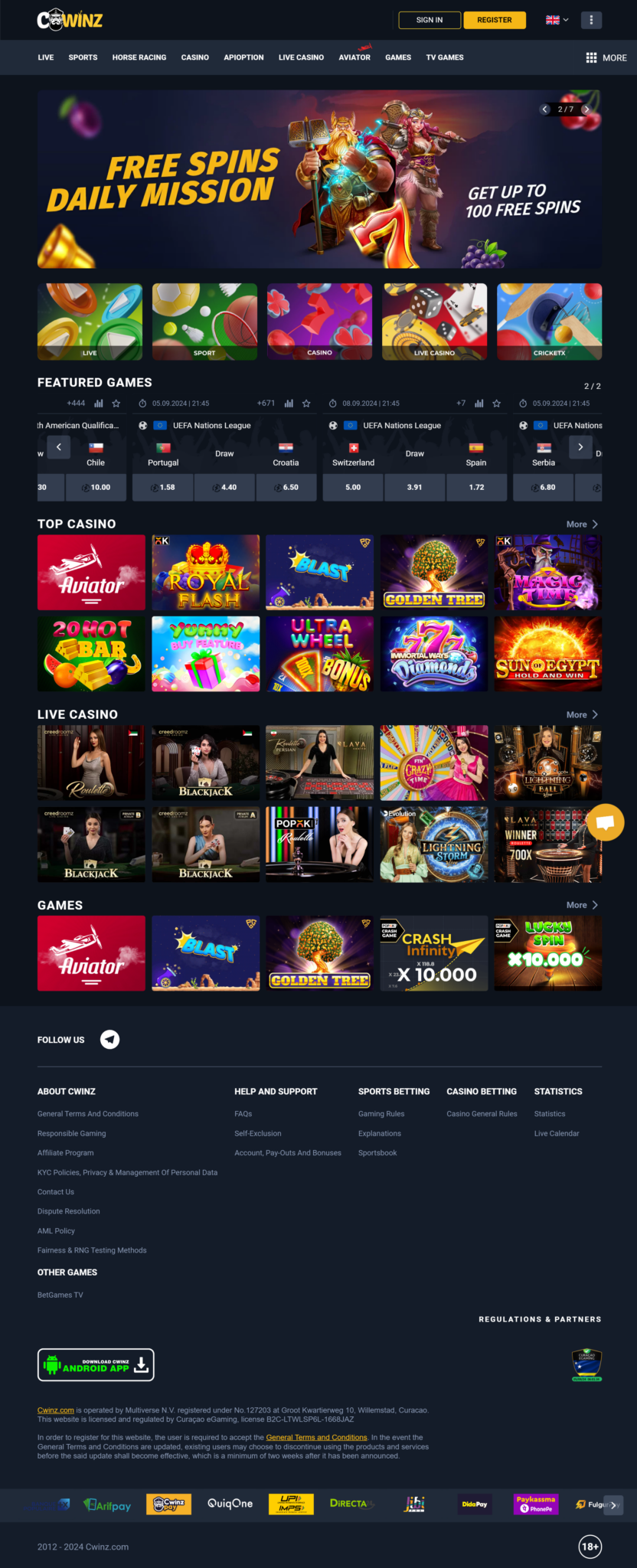 cwinz online casino